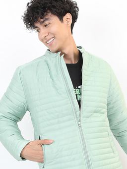 HIGHLANDER - Men Aqua Solid Puffer Jacket