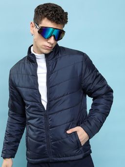 HIGHLANDER - Men Navy Blue Solid Puffer Jacket