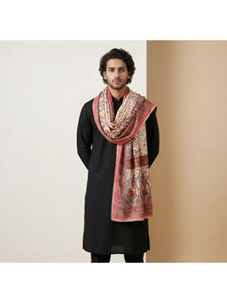 MUFFLY - Men Floral Printed Chinon Dupatta with Lace Border