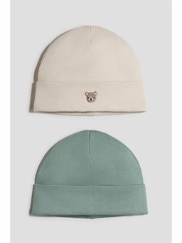 H&M - Kids Beige 2-Pack Cotton Beanies