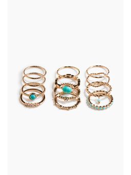 H&M - Women Gold 12-Pack Metal Rings