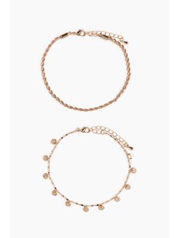H&M - Women Gold 2-Pack Metal Anklets