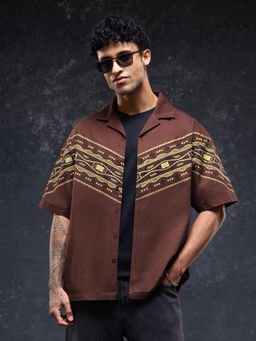 The Souled Store - Cuban-Collar Shirt: Cassette Men Oversized Shirts