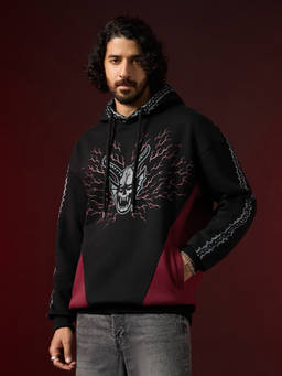 The Souled Store - Official Stranger Things: Hellfire Club Men Oversized Hoodie