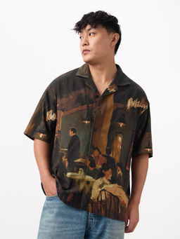 The Souled Store - Oversized Shirt: Noir Men Oversized Shirt