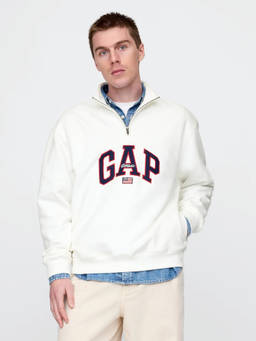 GAP - Men'S Logo Relaxed Zip-Front Sweatshirt