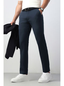Peter England - Men's Navy Solid Trousers