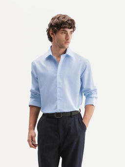 Rare Rabbit - Men'S Alyon Blue Polyester Blend Checked Shirt