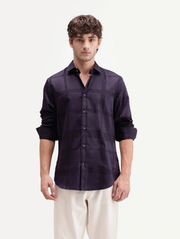 Rare Rabbit - Men'S Boxlet-Aw26 Dark Purple Checked Shirt