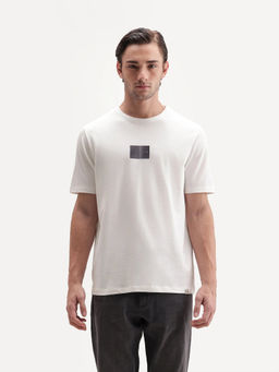 Rare Rabbit - Men'S Helo White Cotton Blend Crew Neck Regular Graphic Print T-Shirt
