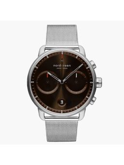 Nordgreen - Pioneer Brown Sunray Dial With Silver Mesh Watch Strap For Men