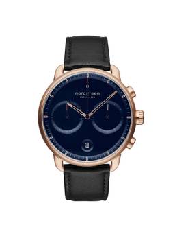 Nordgreen - Pioneer Navy Dial With Black Leather Watch Strap For Men