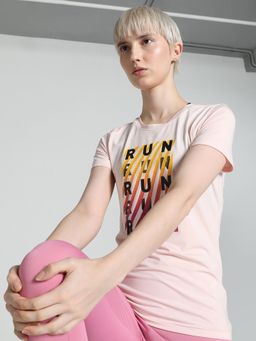 Puma - Active Graphic Slim Fit Training Womens Pink T-Shirt