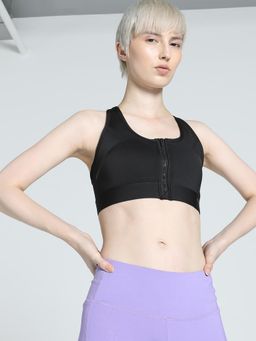 Puma - Front Zip Womens Black Sports Bra