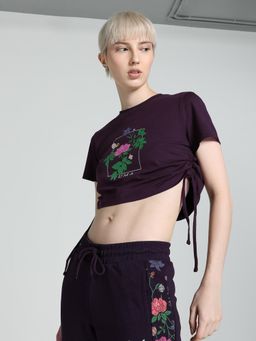 Puma - Classics Petalia Graphic Womens Purple T-Shirt