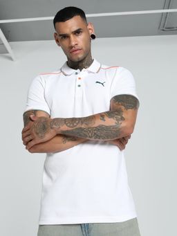 Puma - Contrast Tipping Mens White Polo T-Shirt