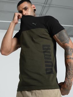 Puma - Wording Mens Green T-Shirt