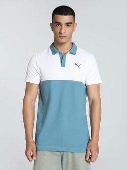 Puma - Colorblock Mens Blue Polo T-Shirt