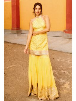 Gopi Vaid - Yellow Tripti Dimri In Khayaal Kurta with Sharara and Dupatta