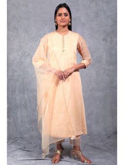 Asaga - Women Peach Karuna Kurta with Pant and Dupatta