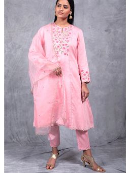 Asaga - Women Pink Padmini Kurta with Pant and Dupatta
