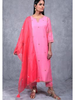 Asaga - Wmen Pink Kamal Kurta with Pant and Dupatta