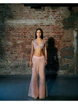 Asaga - Women Rose Gold Efilys Blouse with Sharara