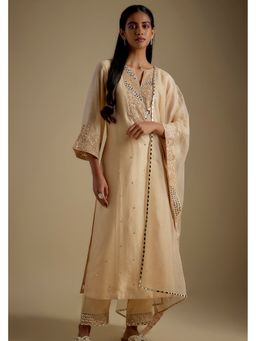 Asaga - Women Beige Glamora Kurta with Pant and Dupatta