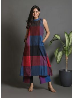 EARTHWEAR - Checks Handloom Cotton Multicolor Kurta with Pant