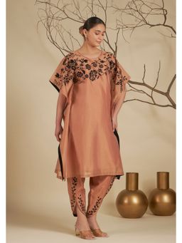 ORIGANI - Peach Nysa Kaftan and Pant with Slip