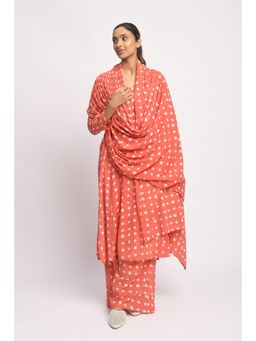 JAYATI GOENKA - Orange Printed Kurta with Pant and Dupatta