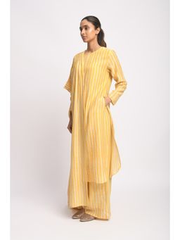 JAYATI GOENKA - Yellow Striped Kurta with Pant and Dupatta