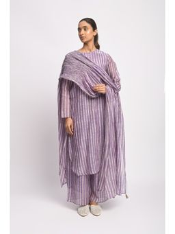 JAYATI GOENKA - Purple Striped Kurta with Pant and Dupatta