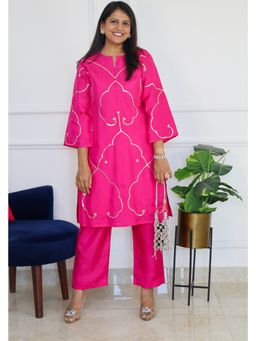 Pink Tree - Pink Jaal Detailing Kurta with Pant
