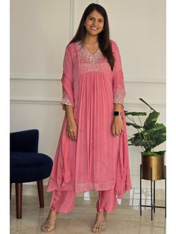 Pink Tree - Women Pink Heer Flare Kurta with Pant and Dupatta
