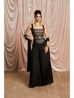 Saanjh by Lea - Black Nargis Embroidered Velvet Co-Ord