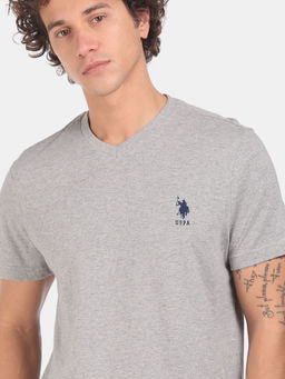 U.S. POLO ASSN. - Self Design Heather Grey T-Shirt