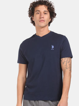 U.S. POLO ASSN. - Men Navy I638 Comfort Fit Solid Cotton T-shirt