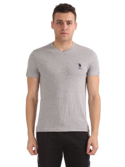 U.S. POLO ASSN. - Men Grey I633 Comfort Fit Solid Cotton T-shirt