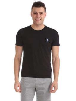 U.S. POLO ASSN. - Men Black I633 Comfort Fit Solid Cotton T-shirt