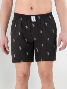 U.S. POLO ASSN. - Black I021 Comfort Fit Print Cotton Boxers Black