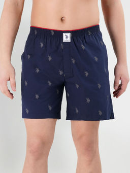 U.S. POLO ASSN. - Navy I021 Comfort Fit Print Cotton Boxers Navy Blue