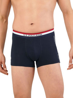 U.S. POLO ASSN. - Mens Solid Cotton Mid Rise Trunks Multi-Color (Pack of 2)