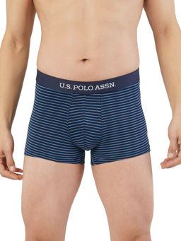 U.S. POLO ASSN. - Mens Striped Cotton Mid Rise Trunks Multi-Color (Pack of 2)