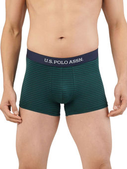 U.S. POLO ASSN. - Mens Striped Cotton Mid Rise Trunks Multi-Color (Pack of 2)