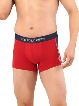 U.S. POLO ASSN. - Mens Solid Cotton Mid Rise Trunks Multi-Color (Pack of 2)
