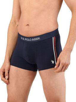 U.S. POLO ASSN. - Mens Solid Cotton Mid Rise Trunks Multi-Color (Pack of 2)