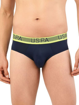 U.S. POLO ASSN. - Men Navy I708 Nylon Spandex Solid Briefs