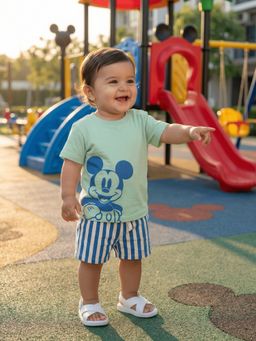 Nautinati - Baby Boys Mickey Mouse Printed Regular Fit Co-Ord Set
