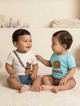 Nautinati - Baby Boys Pure Cotton Printed Round Neck T-Shirts